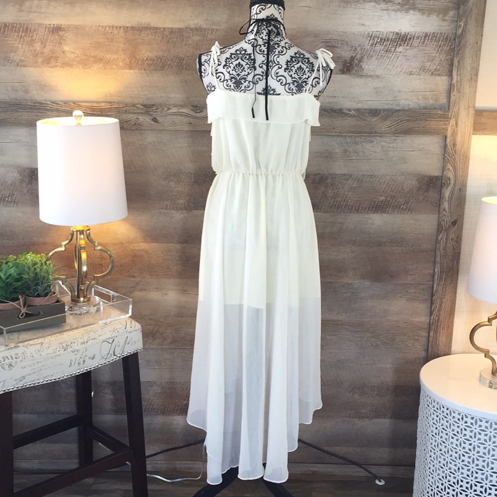 Off White Boho Romantic High Low Dress - Picture 4 of 4